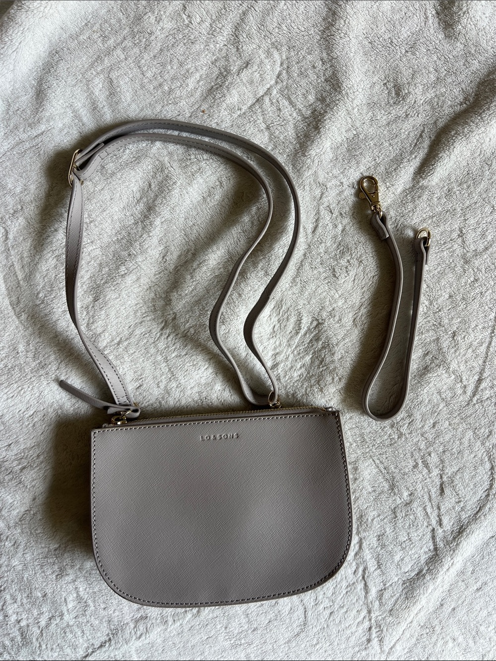 Lo & Sons Waverley 2 Convertible Crossbody Bag - Grey Saffiano Leather - Picture 11 of 12